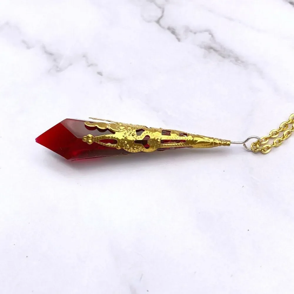Blood Red Pendulum Necklace - Picture 8 of 11
